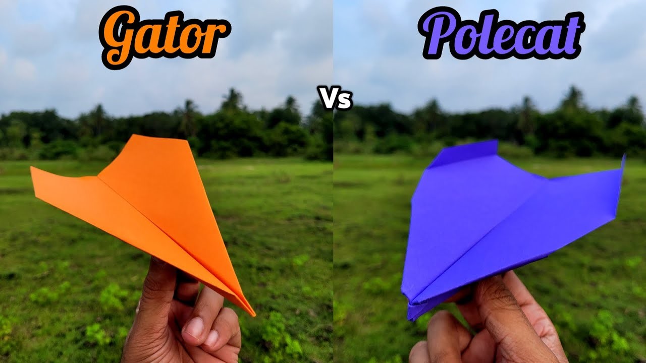 Gator vs Polecat Paper Planes Flying Comparison and Making Tutorial