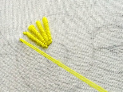 Hand embroidery amazing long bullion stitch combine gorgeous flower design