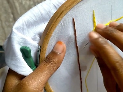 Hand Embroidery basic class 38 in Tamil for beginners step by step Braid Stitch @bommusworld
