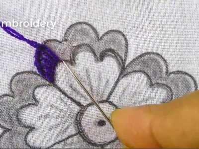 Hand Embroidery Beautiful Flower Design Amazing Hand Embroidery Flower Stitches Easy Tutorial