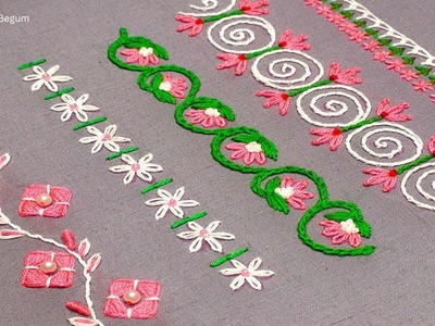 Hand Embroidery Border Designs By Miss Anjiara Begum