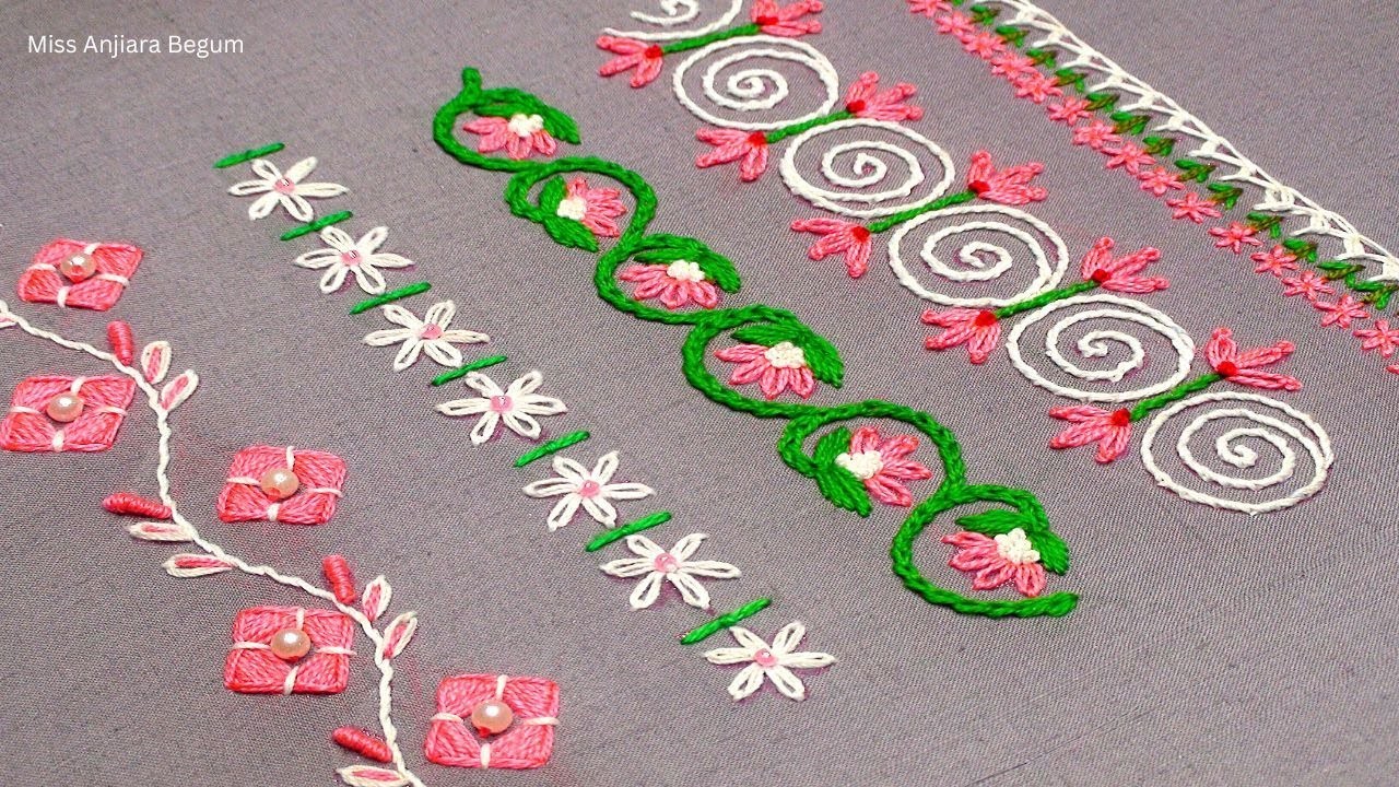 Hand Embroidery Border Designs By Miss Anjiara Begum