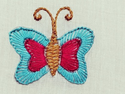 Hand Embroidery :Butterfly Design.Blanket Stitch, Herringbone Stitch