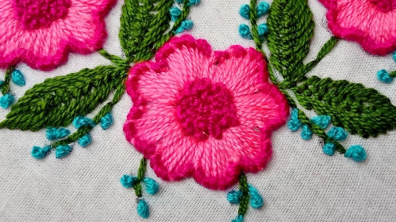 Hand embroidery tutorial! easy fulkari designs embroidery for dress! embroidery for beginners