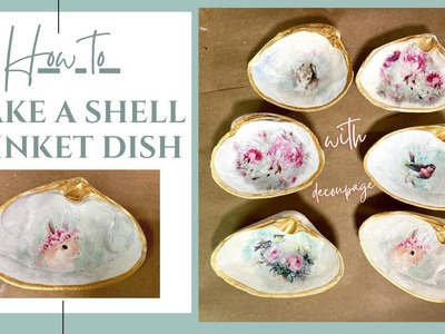 How to Decoupage Shell Trinket Bowls