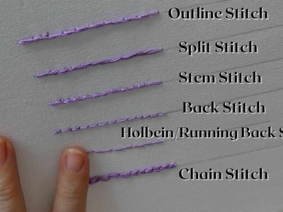How to do 6 Outline Stitches #Flosstube