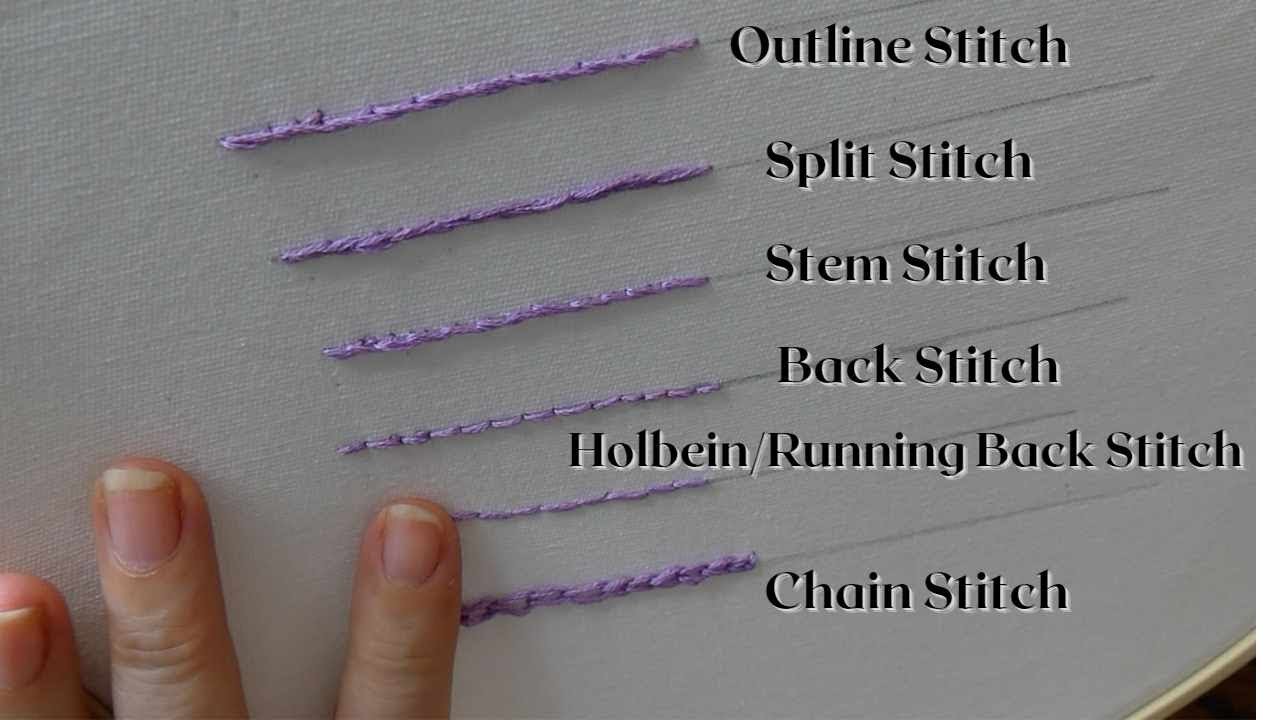 How to do 6 Outline Stitches #Flosstube