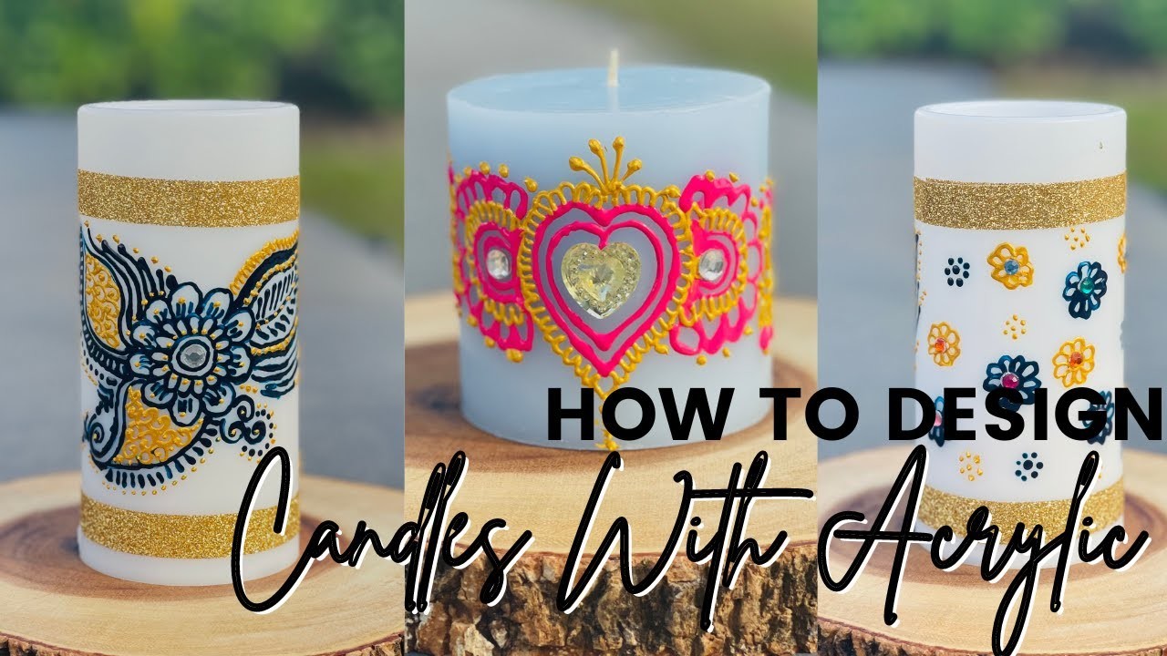 How To Hand Paint Floral Design Candles Using Acrylic Paint