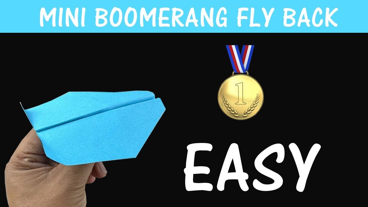 HOW TO MAKE MINI BOOMERANG PAPER AIRPLANE FLY BACK-DIY TUTORIAL