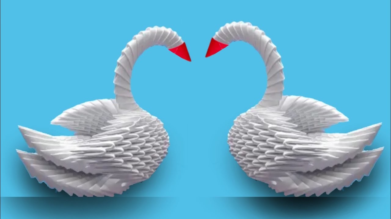 How to make swan 3D origami v2 easy