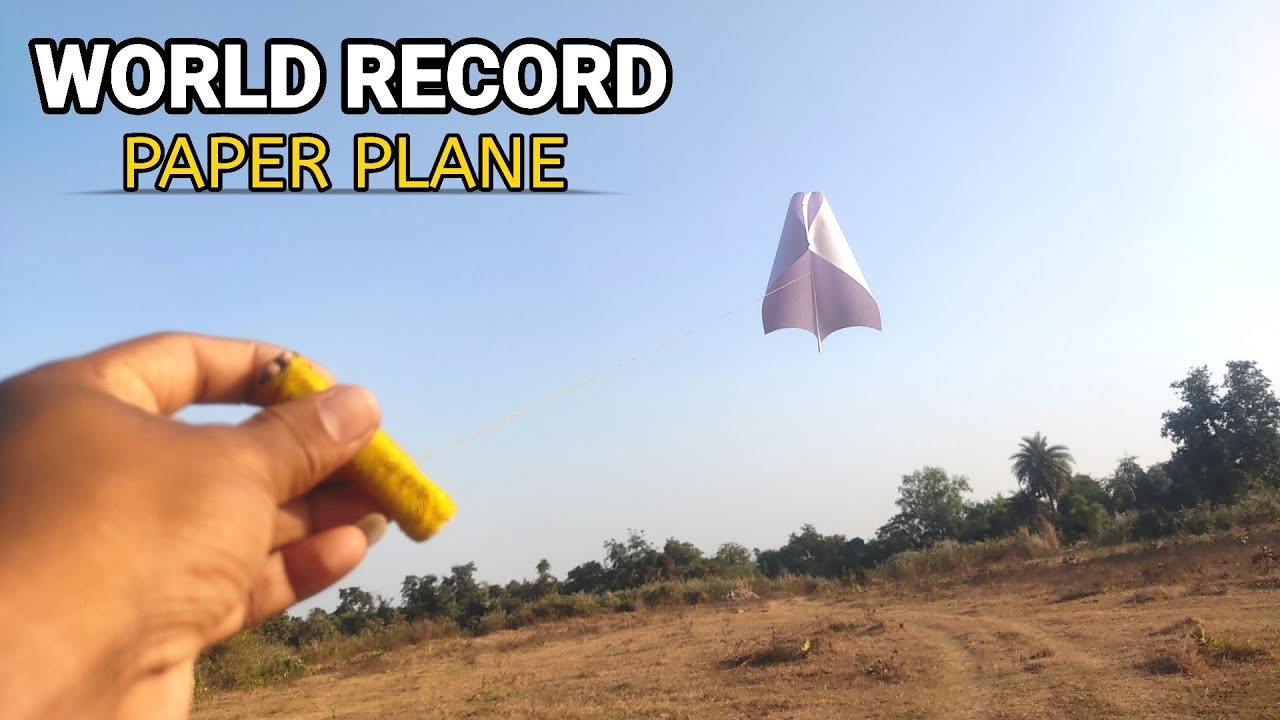 How To Make The WORLD RECORD FLYING PAPER  PLANE  for Paper Kite