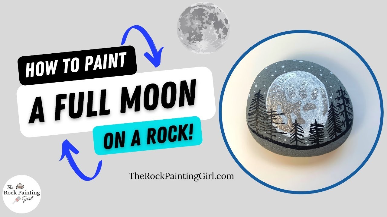 How to Paint a Full Moon on a Rock @therockpaintinggirl9973