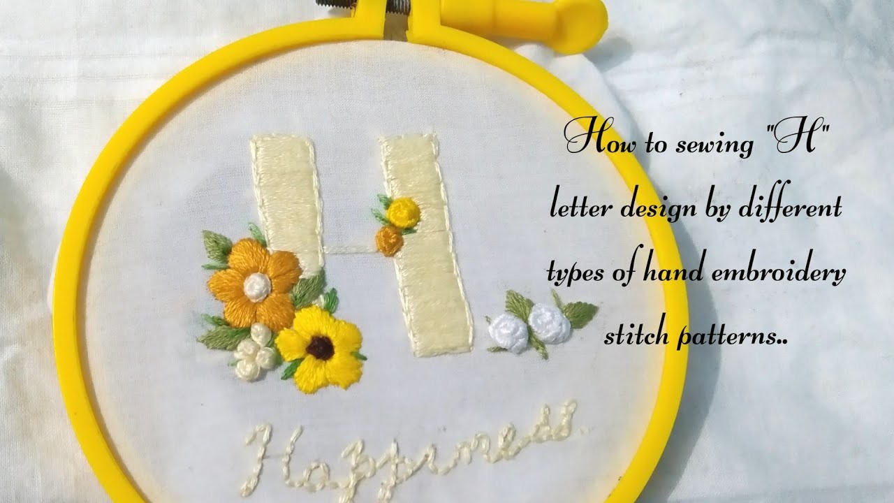 How to Stitch Flowery Letter Design by Hand Embroidery.