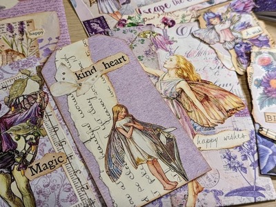 Let's Decorate Purple Fairy Junk Journal Ephemera ~ The FinishItIn4 Challenge ~ Junk Journal Ideas
