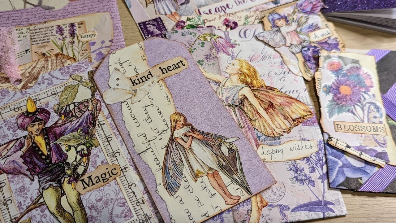 Let's Decorate Purple Fairy Junk Journal Ephemera ~ The FinishItIn4 Challenge ~ Junk Journal Ideas