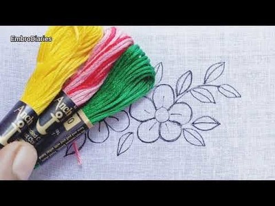 Long French Knot Flower Hand Embroidery #easyhandembroidery