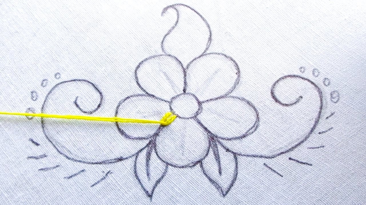 New Hand embroidery elegant design easy needle work stitch floral design with easy following sewing