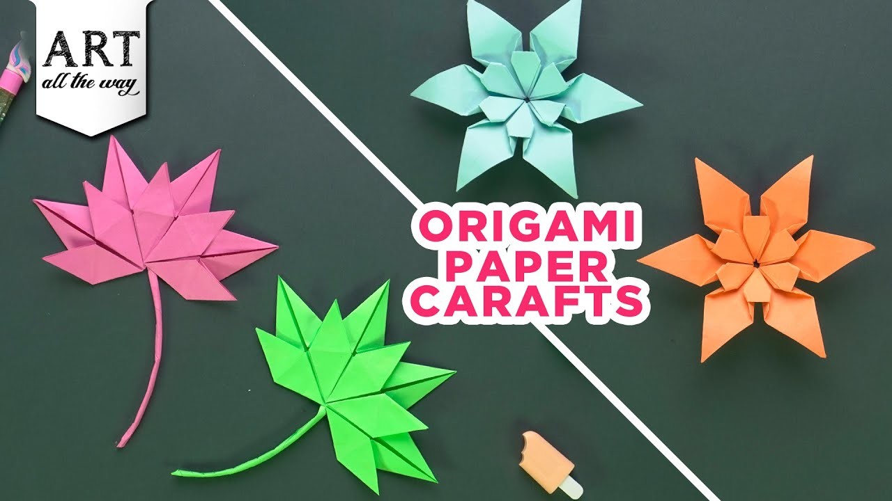 Origami Paper Craft | Origami Flower | Two Origami Crafts | Origami Leaf Tutorial | @VENTUNOART