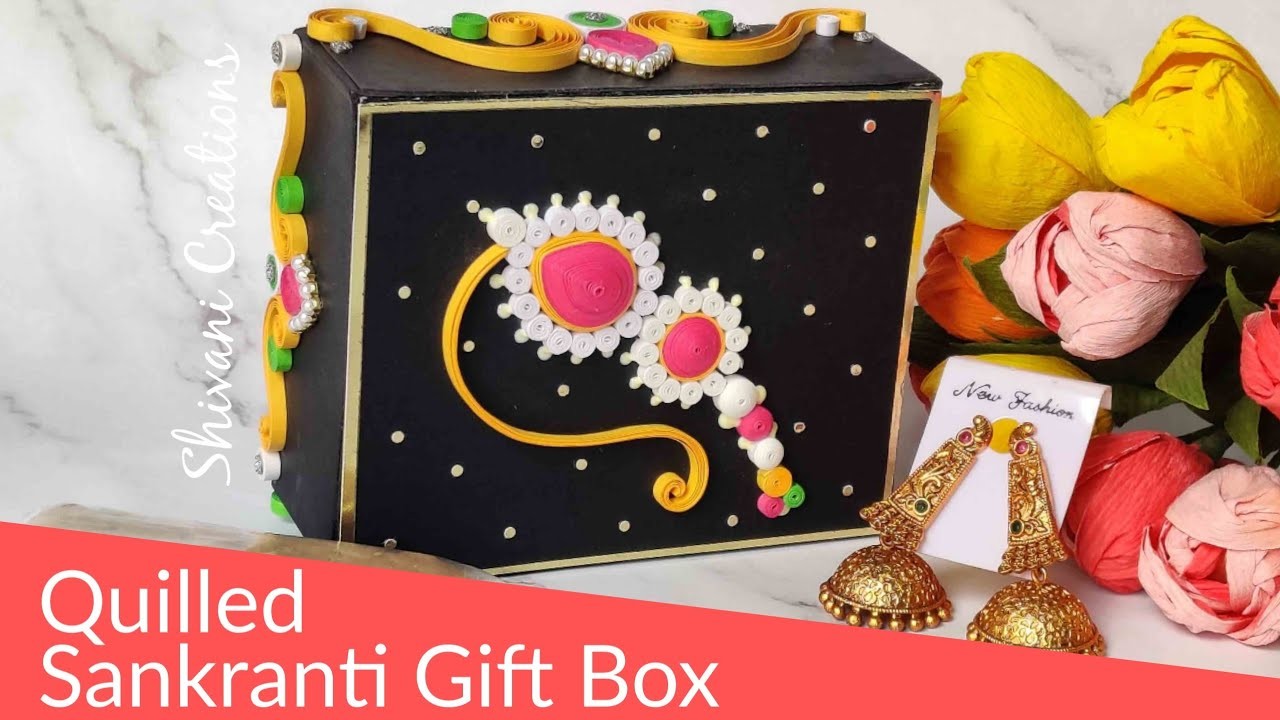Sankranti Gift Box. Ornamental Quilling. Best from Waste