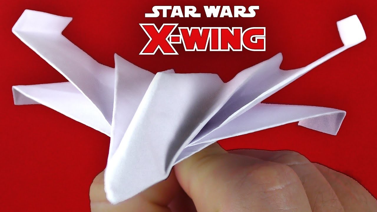 STAR WARS Paper Plane - How to make a Paper Airplane that flies far. X-WINGS