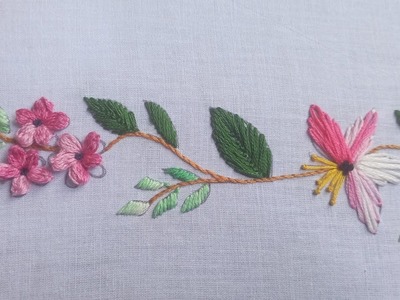 Super Hand Embroidery Flower Design #handembroidery