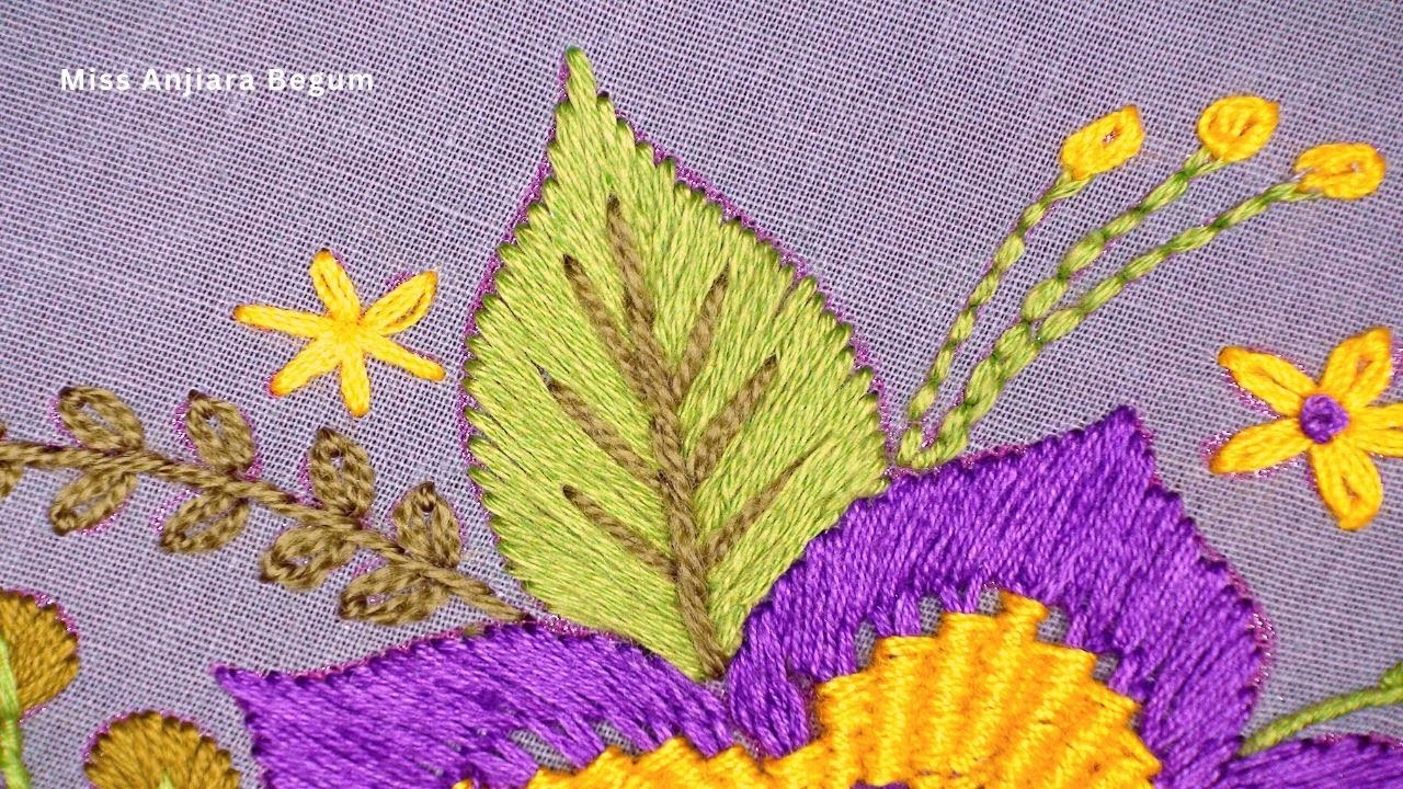 The Timeless Beauty of Flower Hand Embroidery with DMC thread by Miss Anjiara Begum