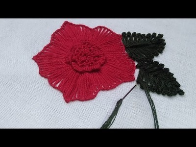 Unique Floral Design with Hool Stitch.Hand Embroidery