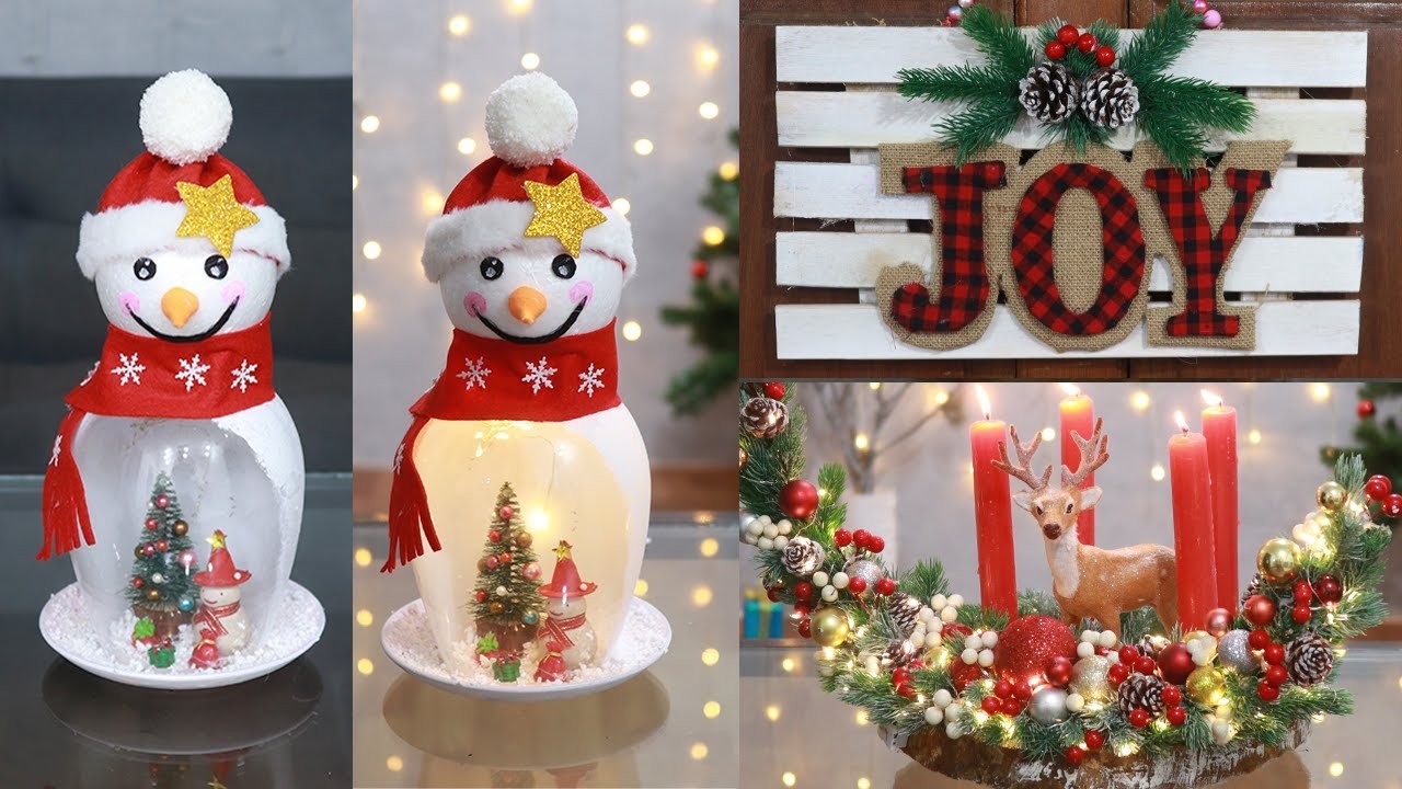 10 Christmas Decoration Ideas : Snowman Christmas Centerpiece,Wallhanging. 