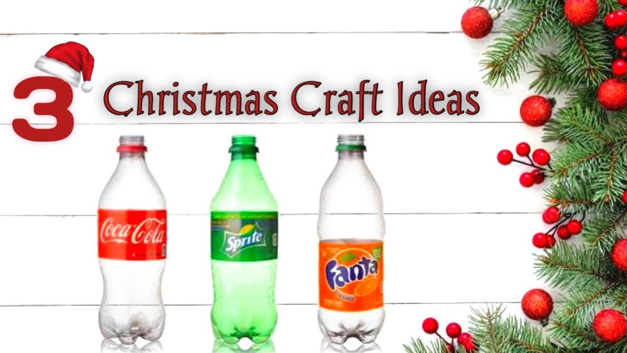 3 Christmas decoration idea with plastic bottle.best out of waste. Christmas craft idea