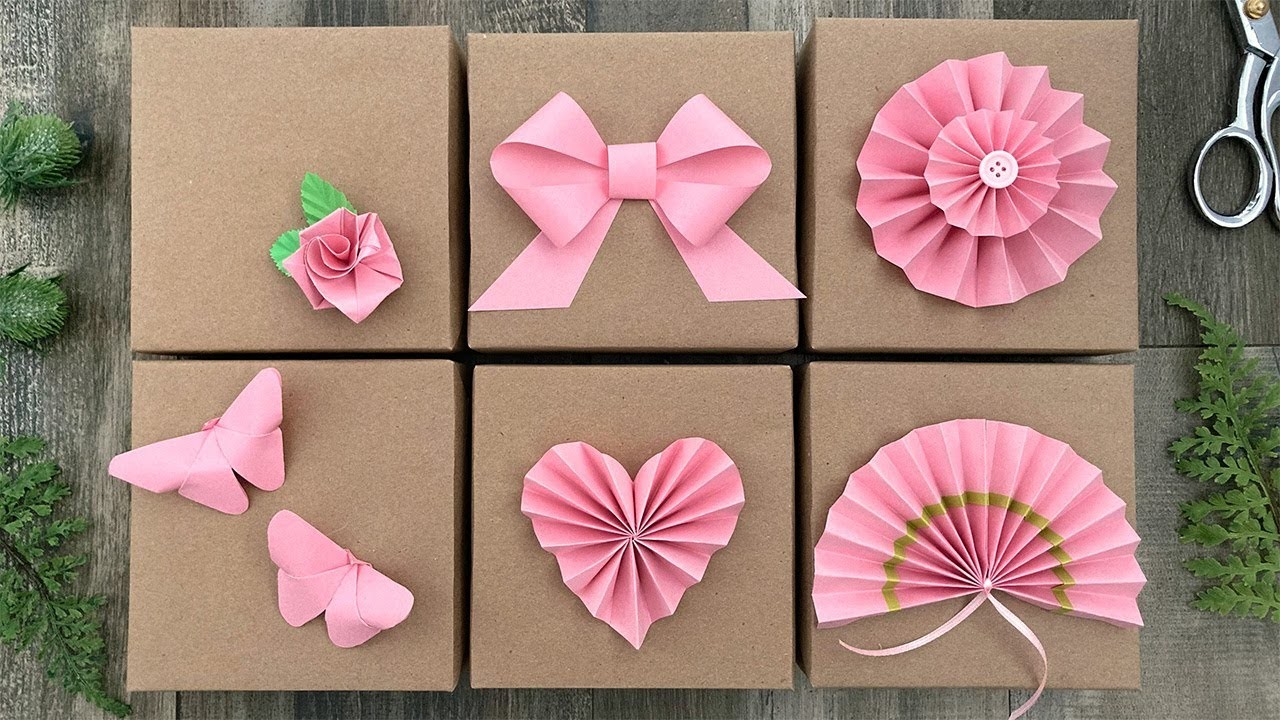 6 Easy Gift Topper Ideas | Gift Wrapping | Paper Craft Ideas