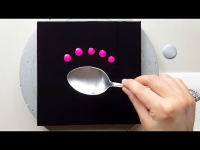 (696) How to paint a silver pink flower with a spoon | Easy Painting ideas | Designer Gemma77