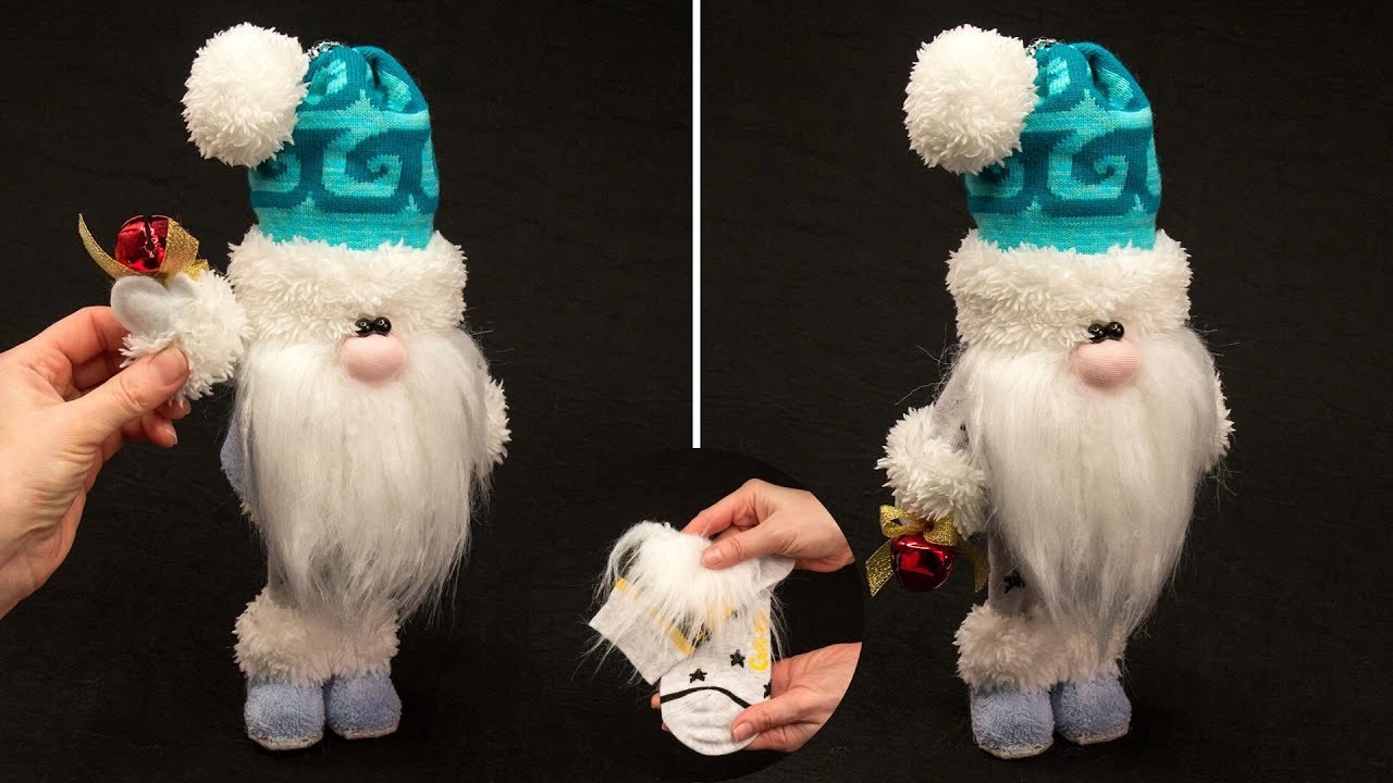 A cute gnome out of socks easily - the best handmade gift!