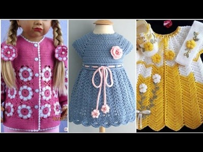 Beautiful and Gorgeous baby girls frocks designs.Handmade crochet baby sweater designs pattern