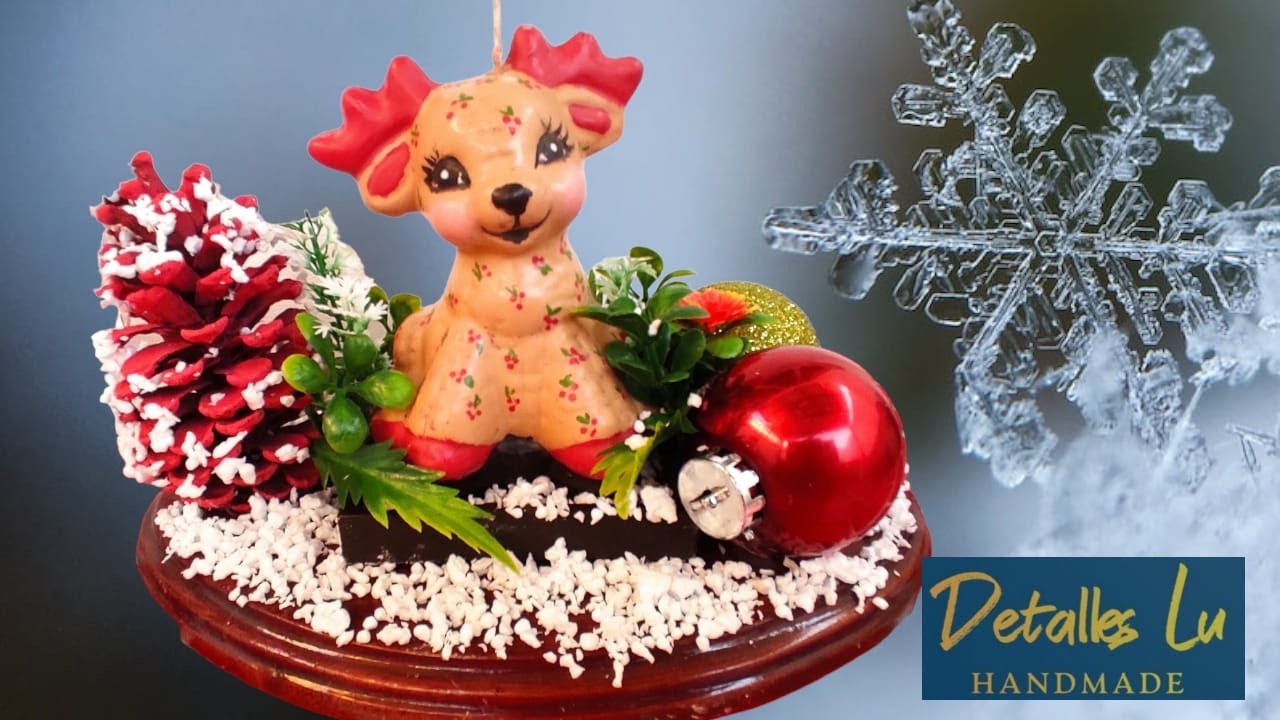 Christmas decoration. Centro de mesa #christmas #diy #crafts #manualidades #reindeer #centrodemesa