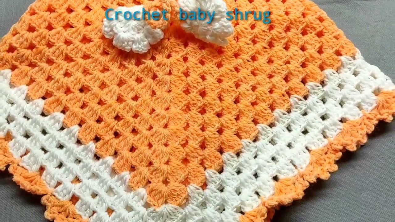 Crochet Baby Shrug Tutorial - How To Crochet Shrug For Baby Girl | Easy Crochet Baby Poncho Dress