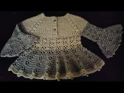 Crochet beautiful  top. frock for 8.9.10 year girl.part 2. 