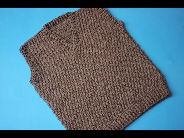 Crochet Men's Sweater Vest Tutorial. Beautiful Alpine Stitched Crochet Gents Sweater (PART-1)