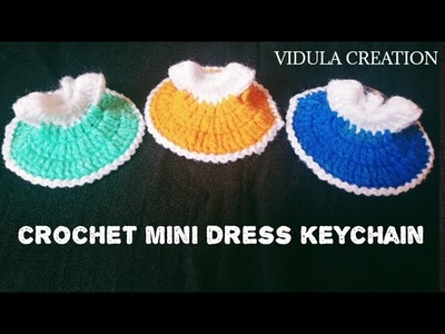 Crochet Mini Dress Keychain#Crochet Keychain Tutorial#English Subtitles#