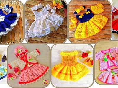 Crochet new born baby girl dress set beautiful patterns design