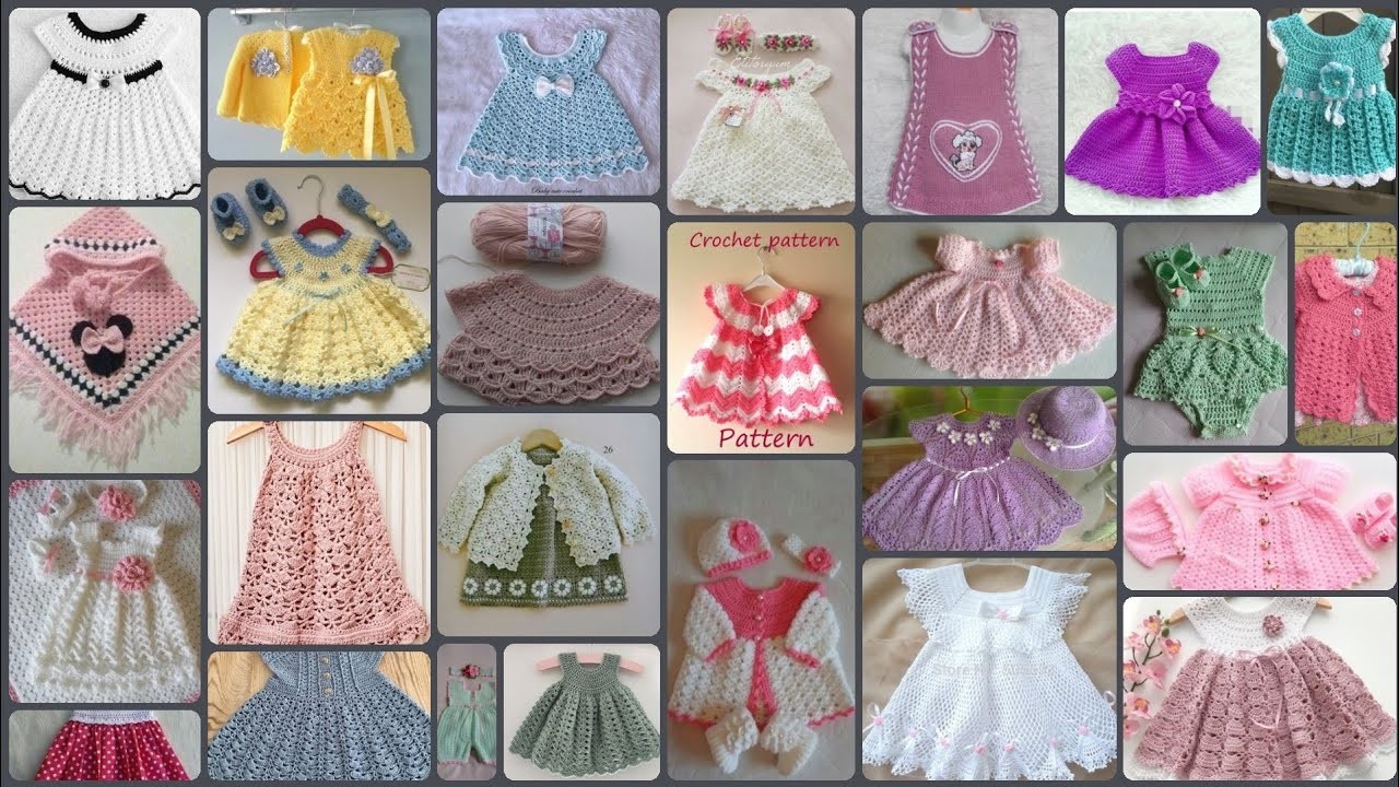 Crochet upper jacket frocks.new crochet babygirl frocks.colourful crochet frocks.@Sidra Fashion