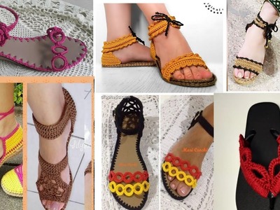 Crochid chappal shoes design, shoes chappal design,