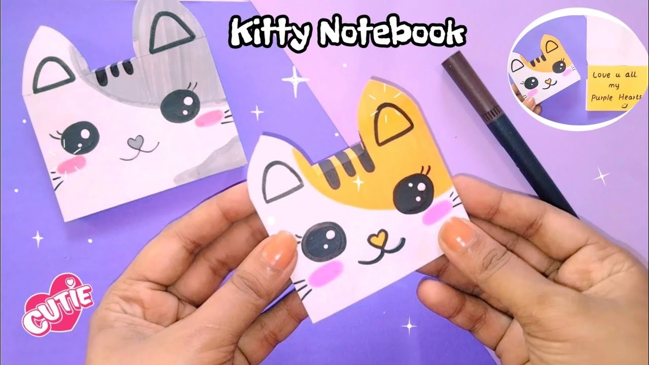 DIY Cat Notebook ???? ???? | How to make kitty notebook | Back to School crafts| Notebook design ideas