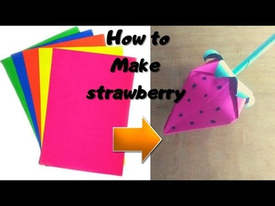 DIY PAPER STRAWBERRY. paper craft for school. Paper craft. Easy Origami. paper strawberry 3D