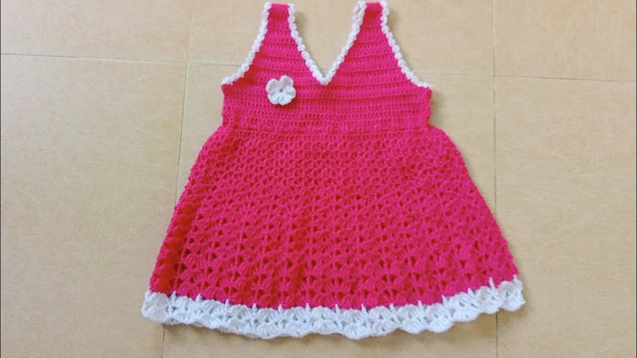 Easy and beautiful crochet frock for 2 to 3 old girl (subtitles available)