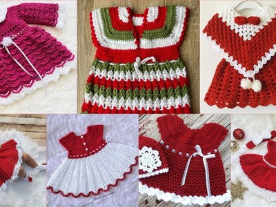 Easy Handmade Crochet free Patterns for Christmas baby girl frock dress