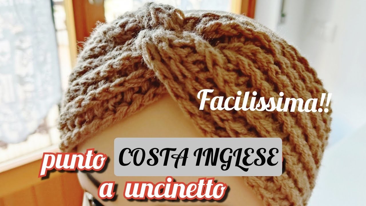 Fascia per capelli Crochet principianti- headband easy for beginners #tutorial#crochet #yarn #knitt