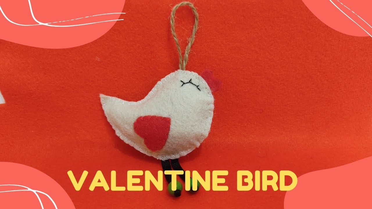 Felt crafts for valentine - felt lover bird
