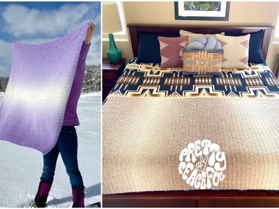 Grateful Blanket beginner crochet blanket tutorial for Caron Colorama O'Go or any bulky weight yarn