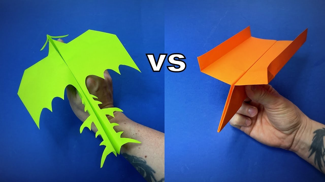 Green Dragon vs Glider Paper Planes | How to Make a Paper Airplane Tutorial