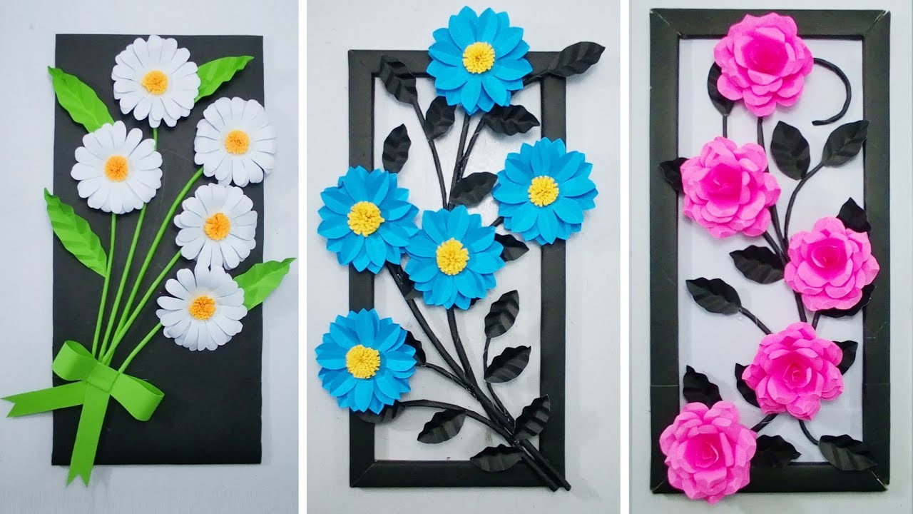 Hiasan Dinding dari Kertas | Cara membuat bunga dari kertas origami | Wall Hanging Paper Crafts